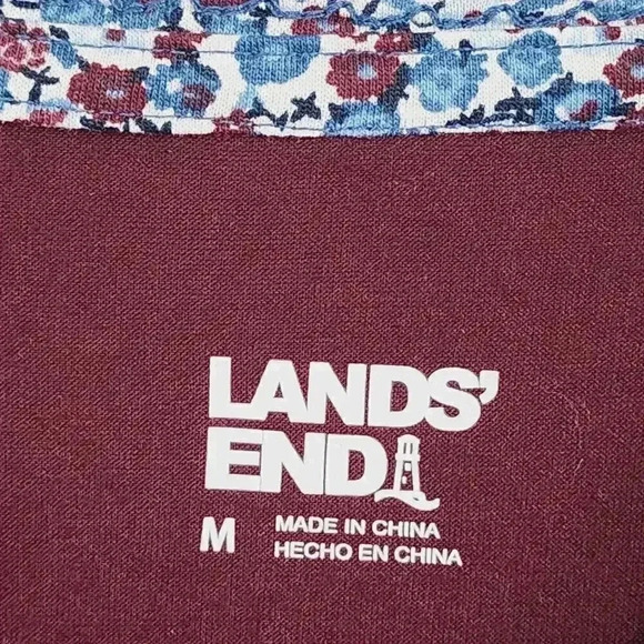 Lands' End Floral Long sleeve Crewneck T Shirt M 2614 - Picture 4 of 7